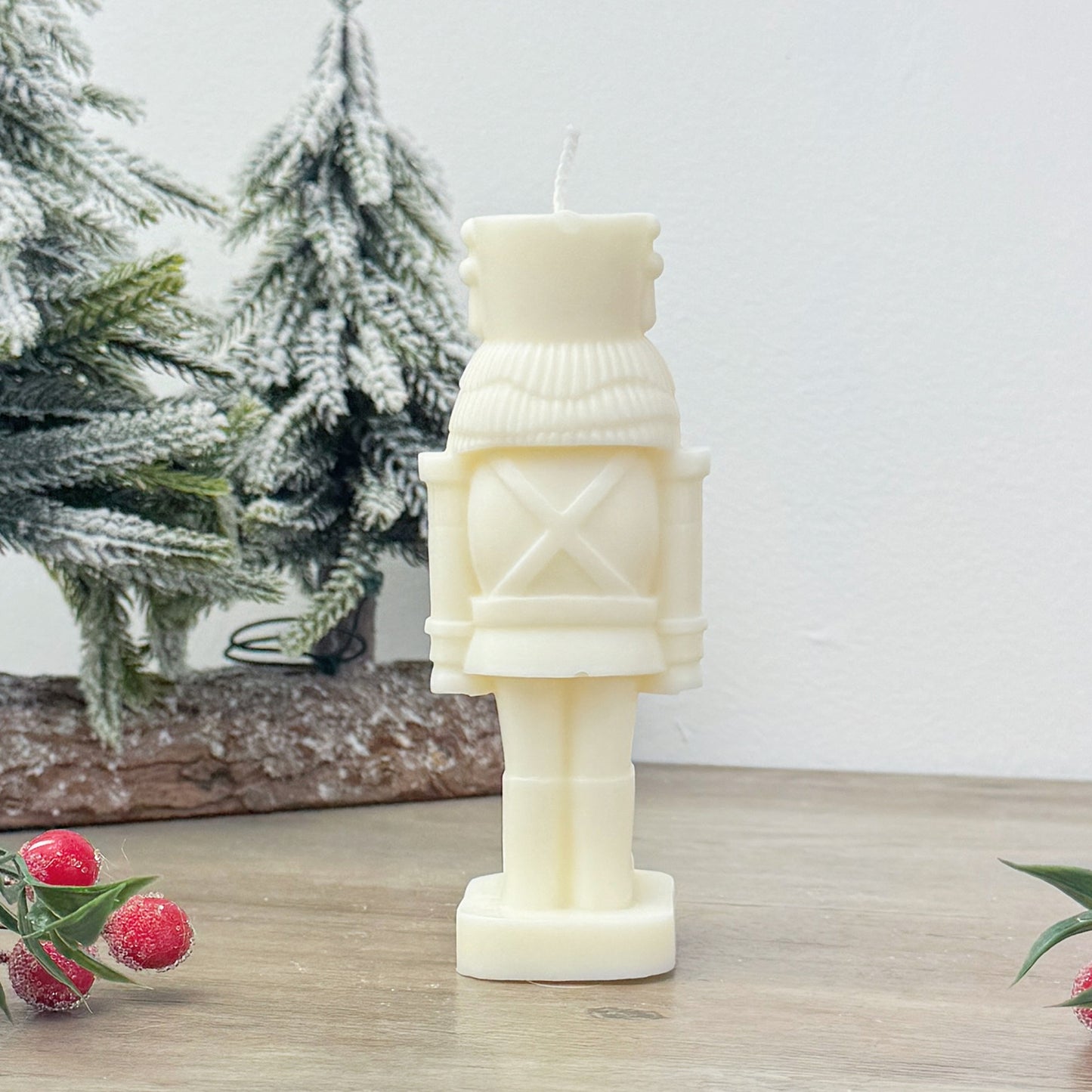 White Christmas Nutcracker Candle - White Nutcracker Christmas Decoration