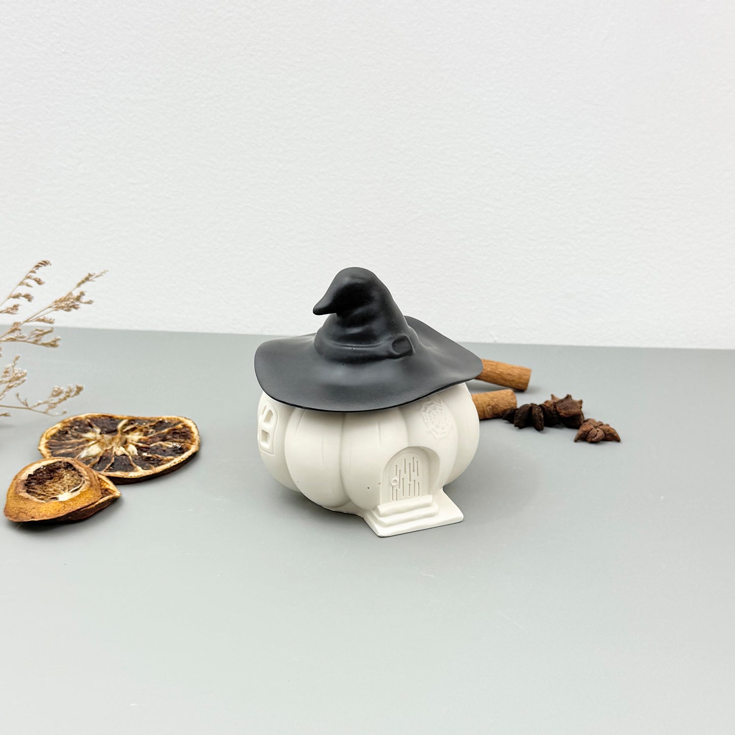 Black & White Halloween Witches House Pumpkin Bowl