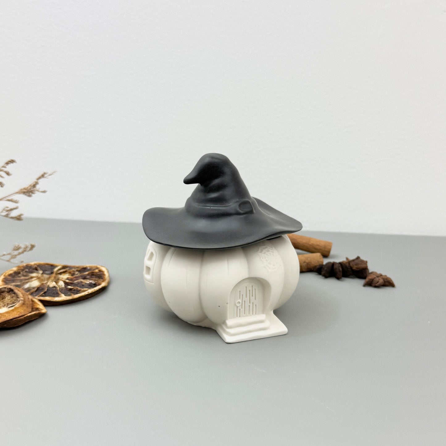 Black & White Halloween Witches House Pumpkin Bowl
