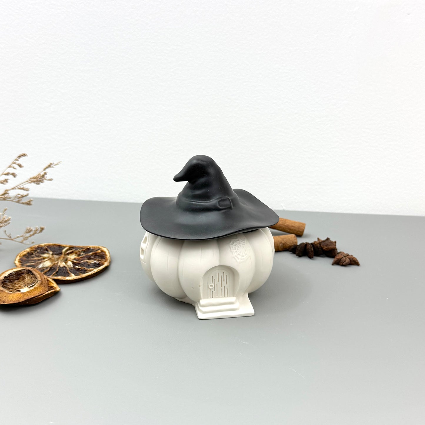Black & White Halloween Witches House Pumpkin Bowl