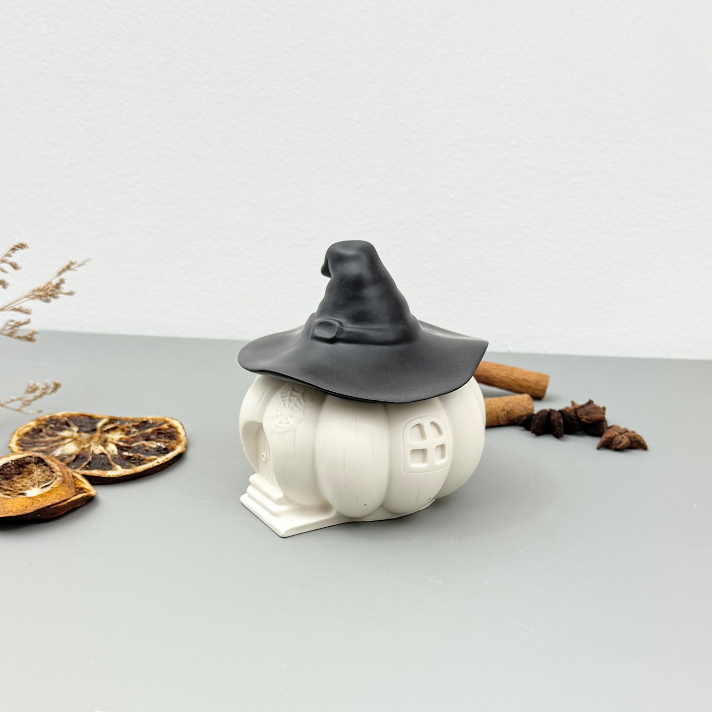 Black & White Halloween Witches House Pumpkin Bowl