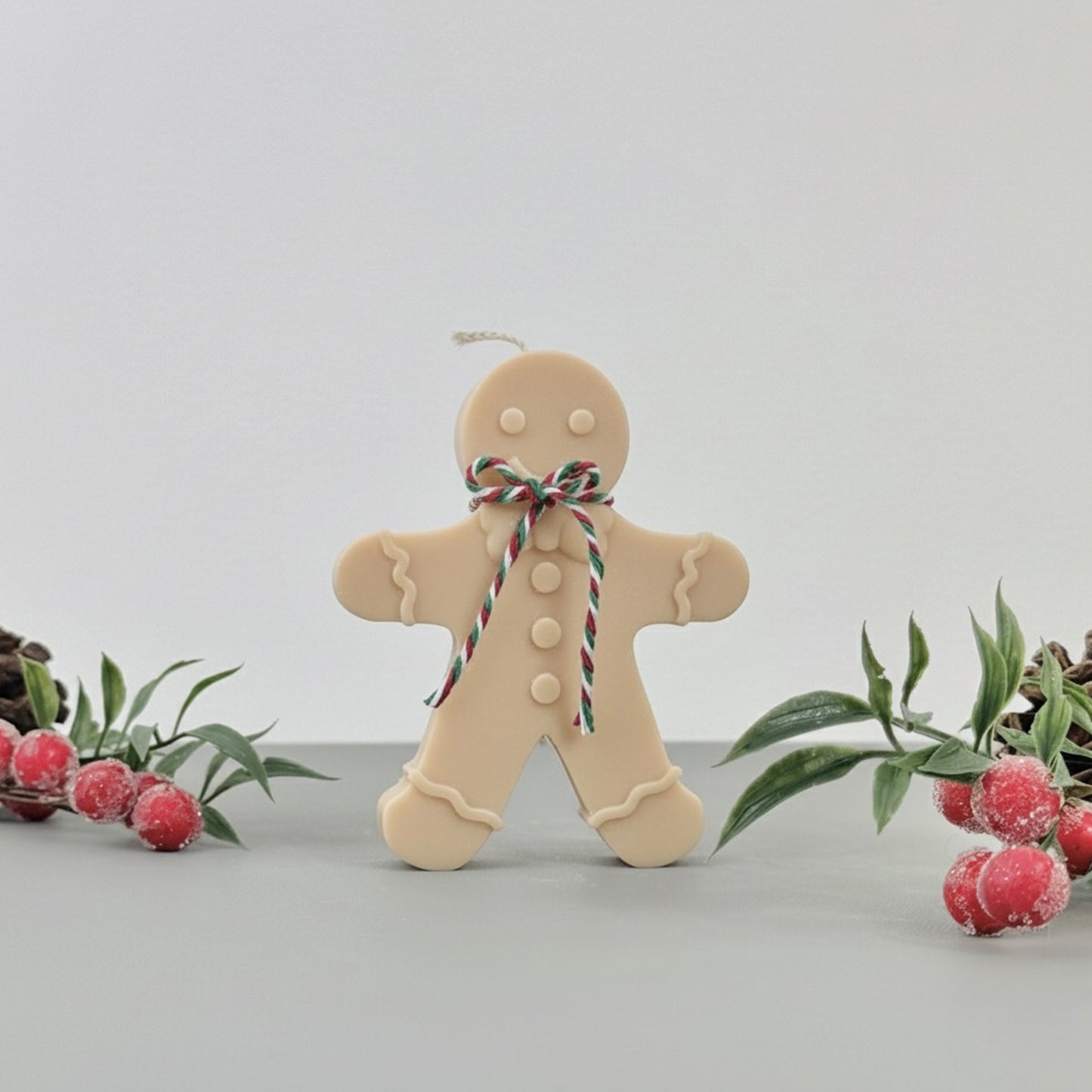 Beige and Brown Christmas Gingerbread Candle - Gingerbread Scented Candles