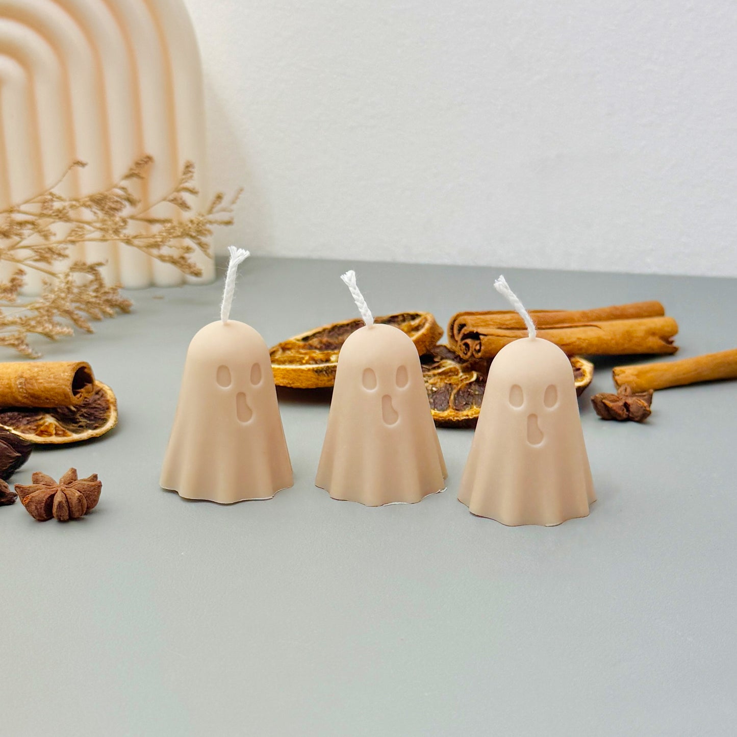 Set of 3 Halloween Ghost Candles – Cute Halloween Candles