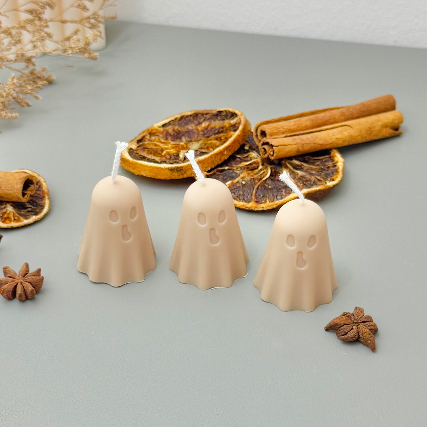 Set of 3 Halloween Ghost Candles – Cute Halloween Candles