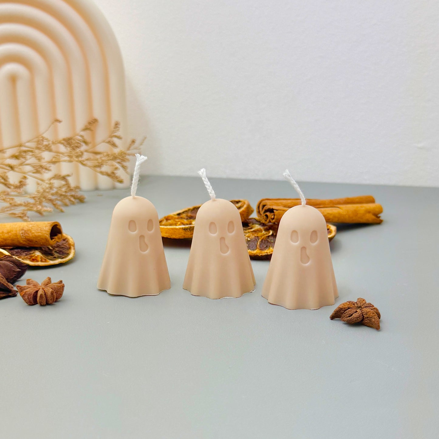 Set of 3 Halloween Ghost Candles – Cute Halloween Candles