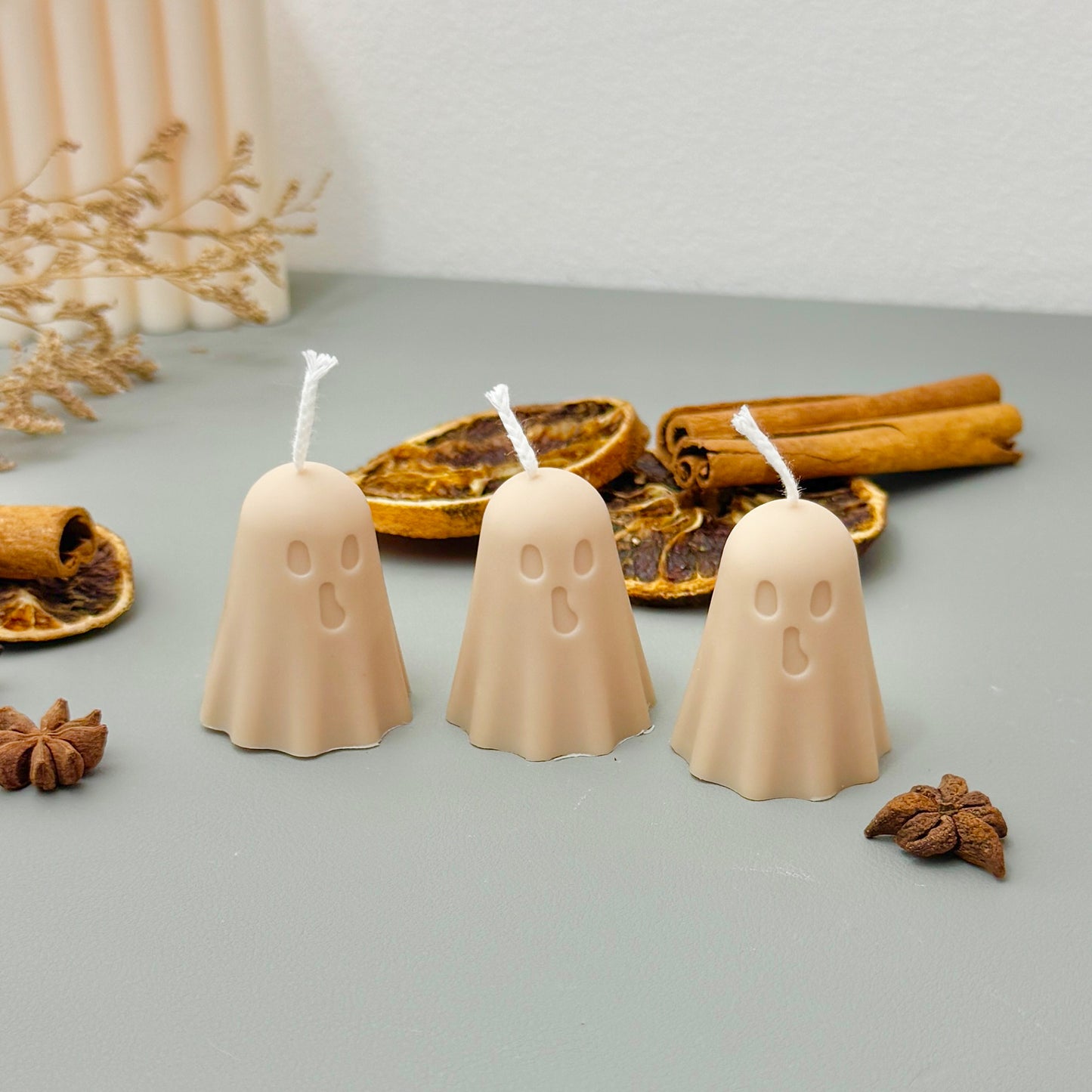 Set of 3 Halloween Ghost Candles – Cute Halloween Candles