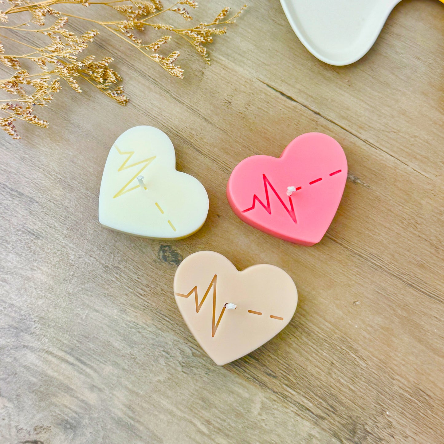 Heart Shaped Tealight Candles - Heart Beat Valentine's Gift - Wedding Heart Candles