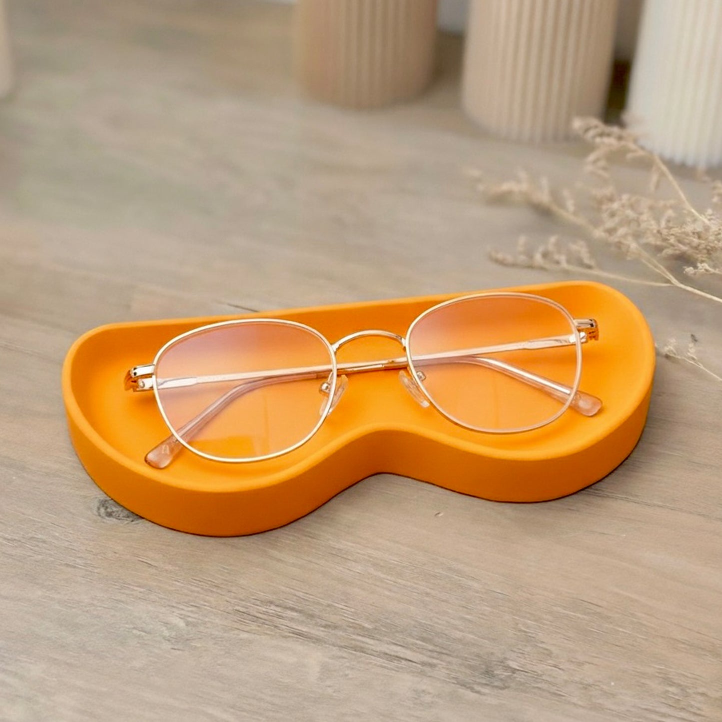 Handmade Orange Glasses Tray and Eyeglass Holder