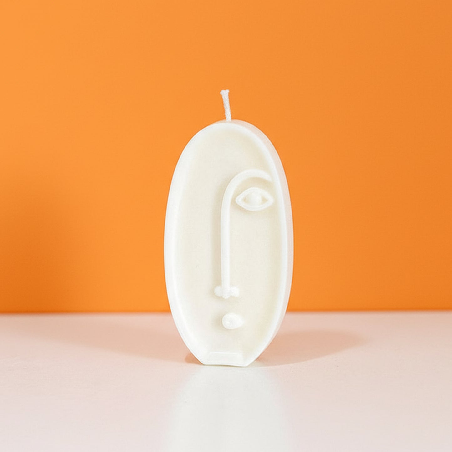 Tall Oval Shape Pillar Candle - Decorative Face Candles - Moai Face Shape Candle