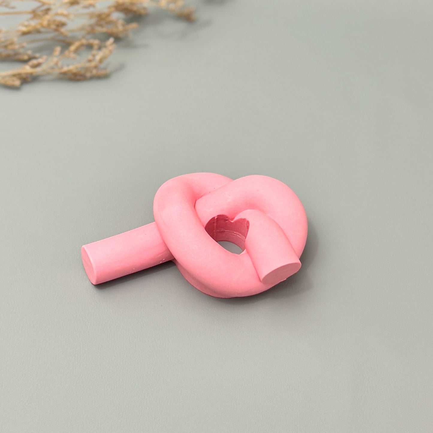 Pink Knotted Candlestick Holder - Pink Dinner Candle Holder - Knot Candle Holder