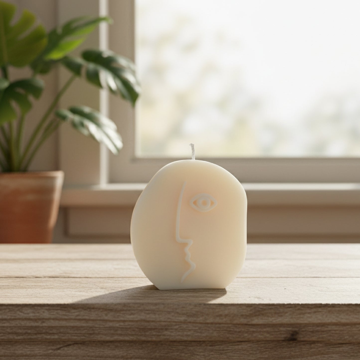 Moai Face Shape Candle - Round Pillar Candles - Oval Aesthetic Candle