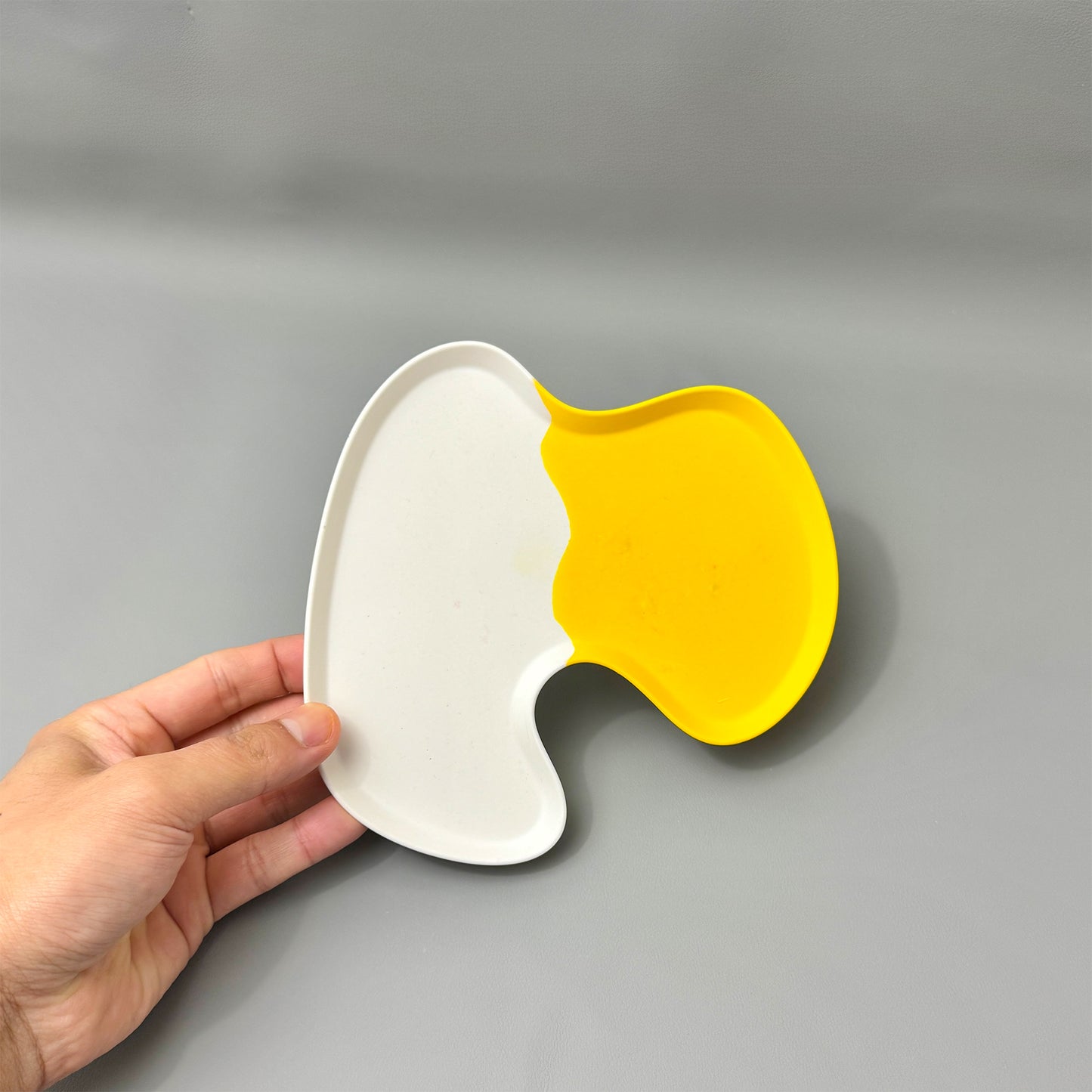 Two Tone Yellow & White Trinket Tray – Modern Decorative Jewellery Tray & Display Tray