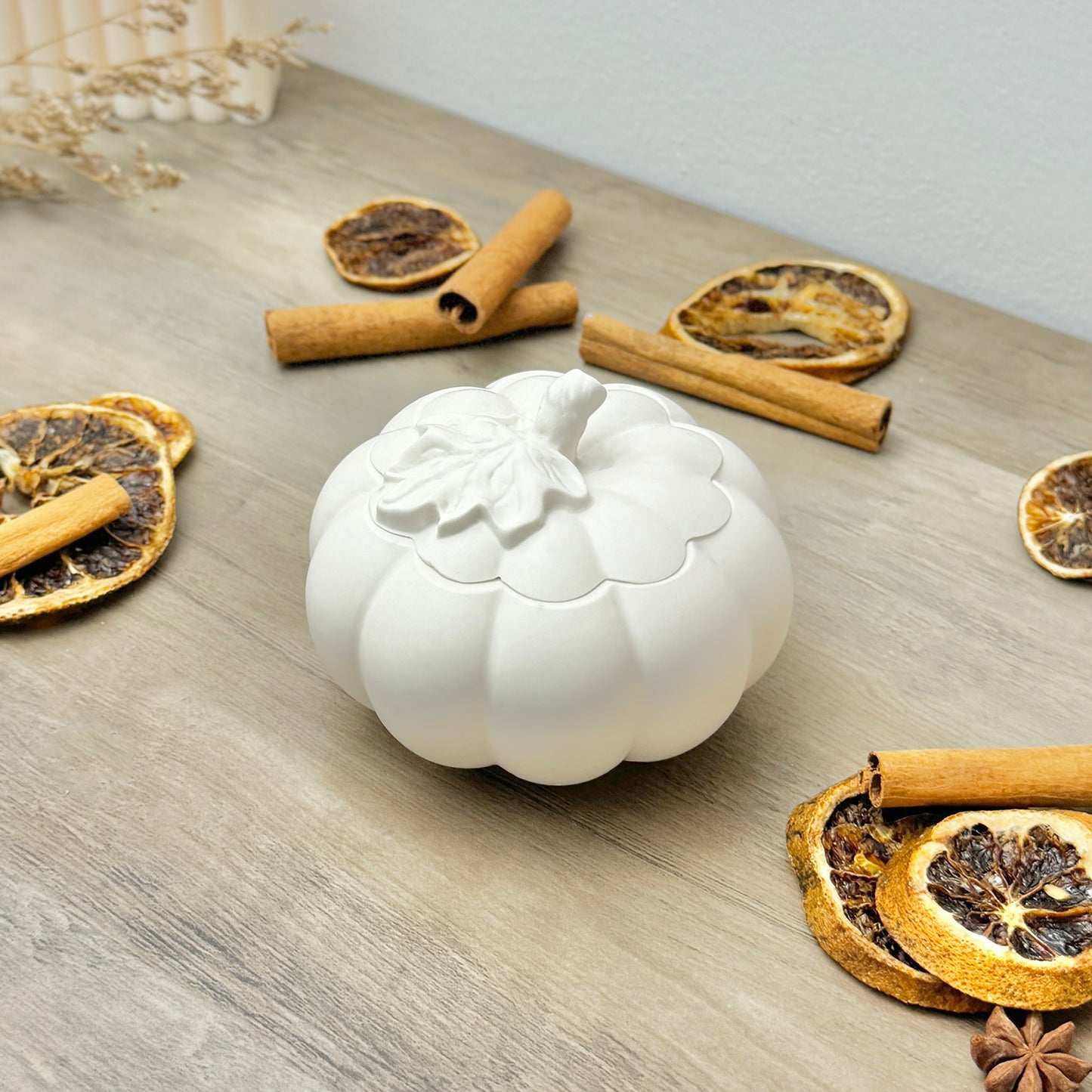 White Pumpkin Decorative Bowl - Autumn Home Decor Trinket Box - Halloween Decor