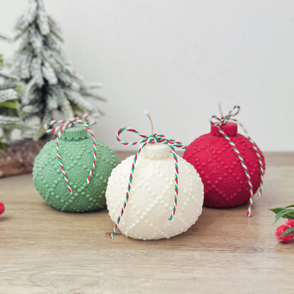 Beaded Christmas Bauble Candle - Christmas Scented Candle - Christmas Decor