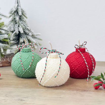 Beaded Christmas Bauble Candle - Christmas Scented Candle - Christmas Decor