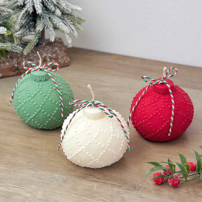 Beaded Christmas Bauble Candle - Christmas Scented Candle - Christmas Decor