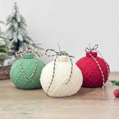 Beaded Christmas Bauble Candle - Christmas Scented Candle - Christmas Decor