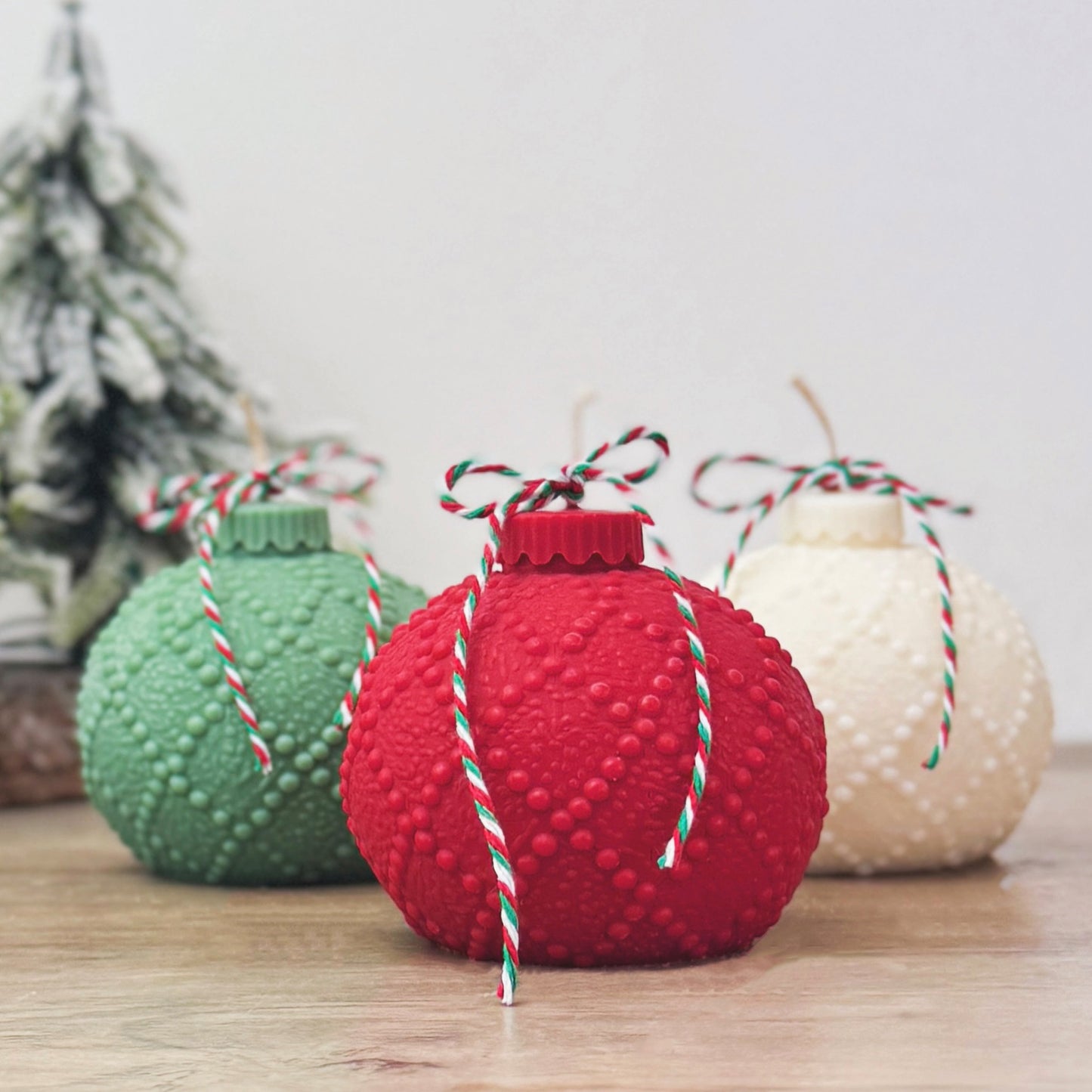 Beaded Christmas Bauble Candle - Christmas Scented Candle - Christmas Decor