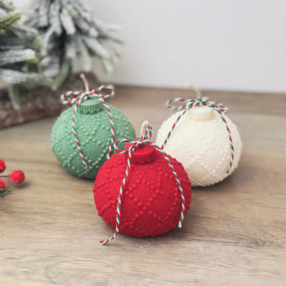 Beaded Christmas Bauble Candle - Christmas Scented Candle - Christmas Decor