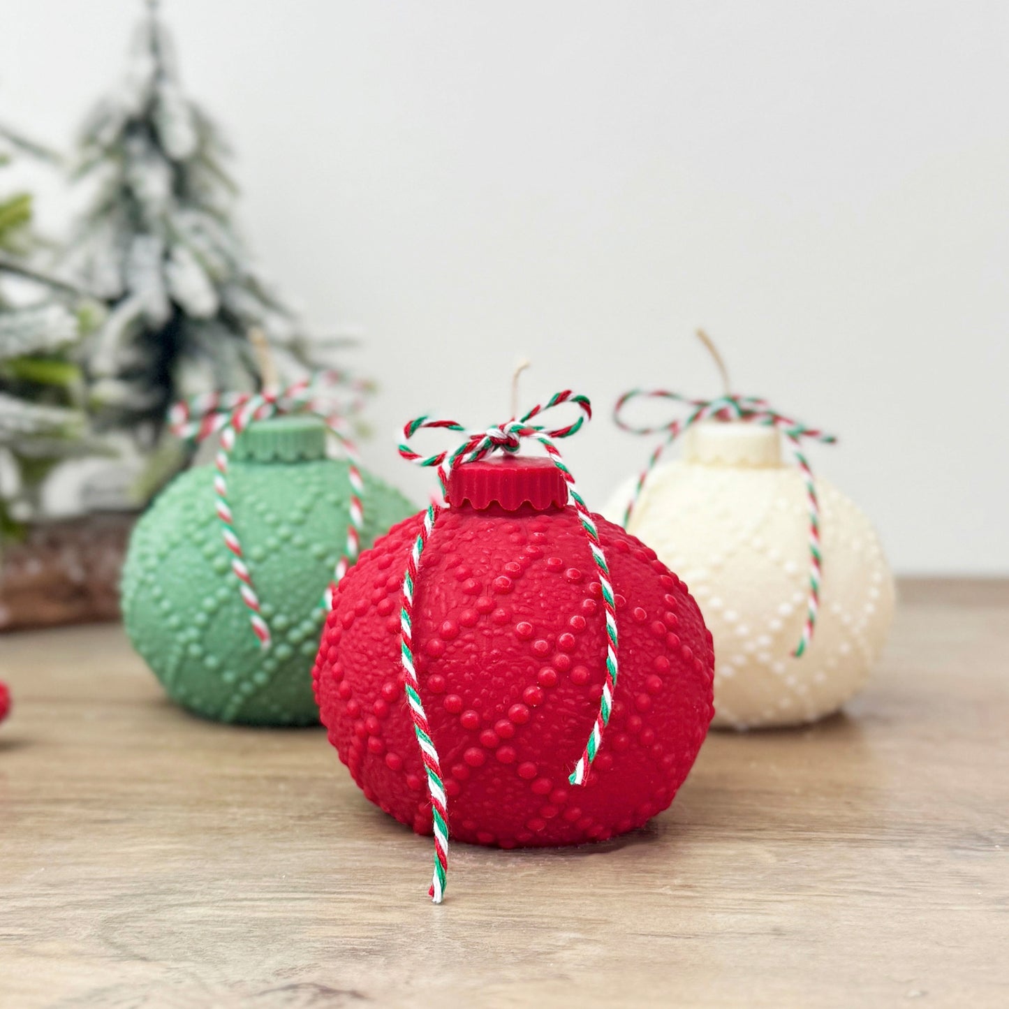 Beaded Christmas Bauble Candle - Christmas Scented Candle - Christmas Decor