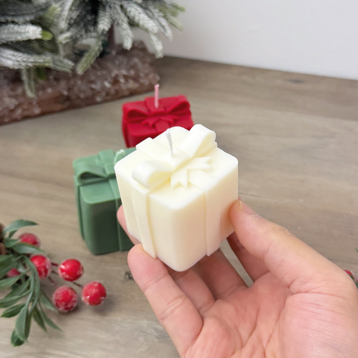 Christmas Gift Candle - Christmas Present Candle - Christmas Decoration Candles