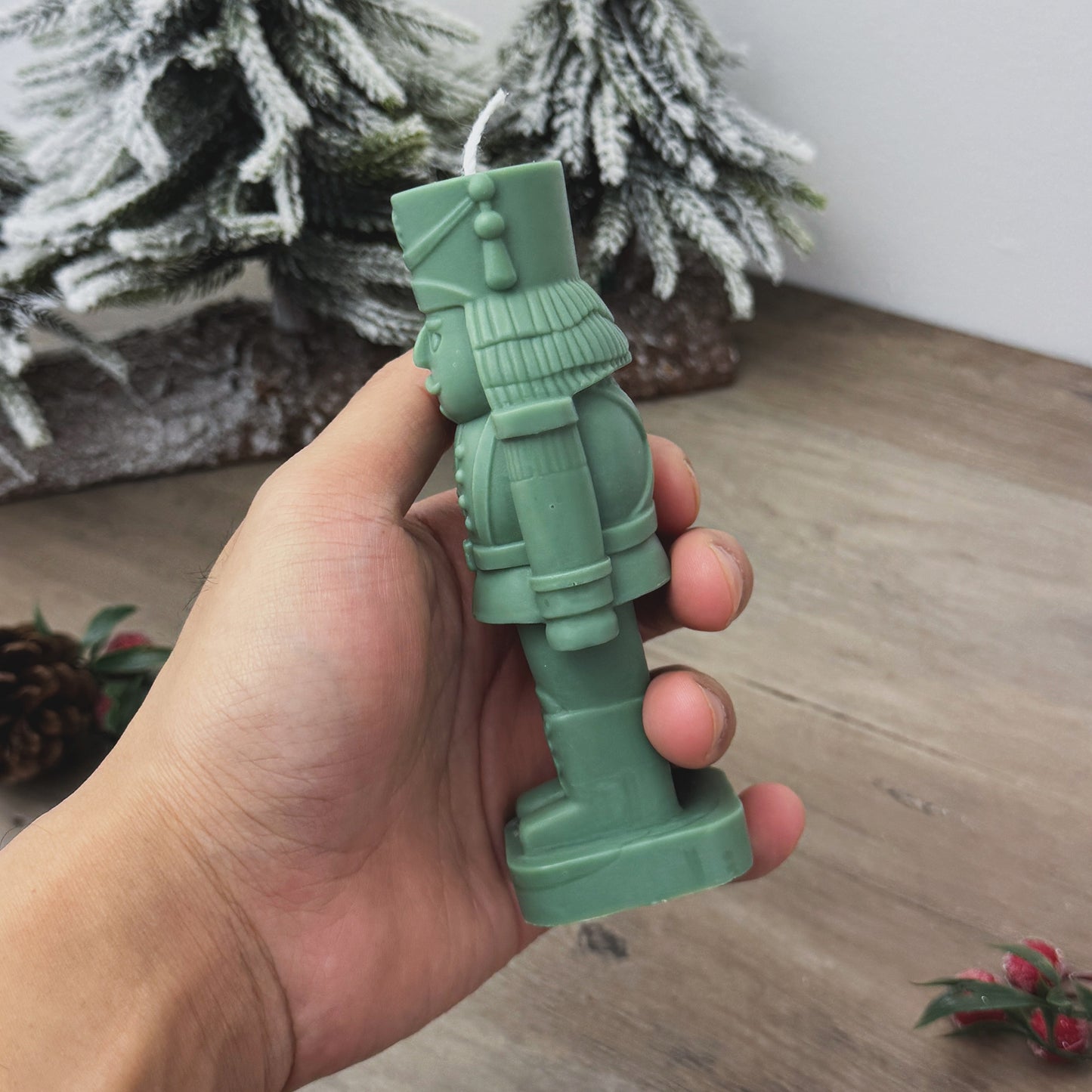 Green Christmas Nutcracker Candle - Nutcracker Soldier Decoration - Christmas Gift