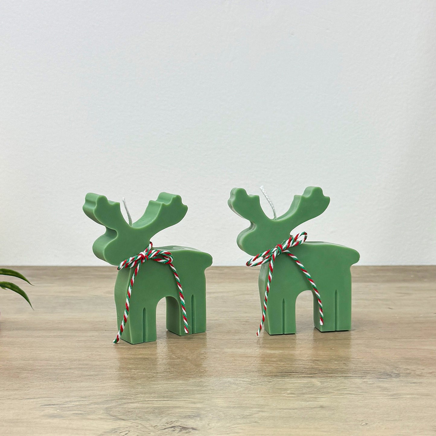 Green Christmas Reindeer Candle - Festive Reindeer Shaped Candles - Stocking Filler