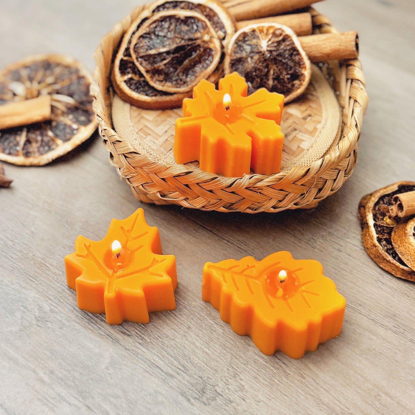 Autumn Leaf Tea Light Candles - Autumn Candles - Autumn Decor