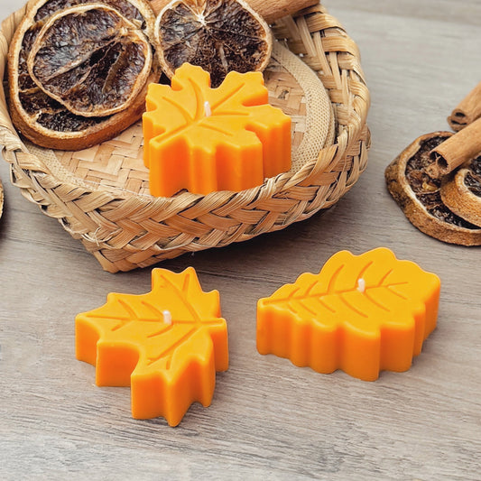 Autumn Leaf Tea Light Candles - Autumn Candles - Autumn Decor