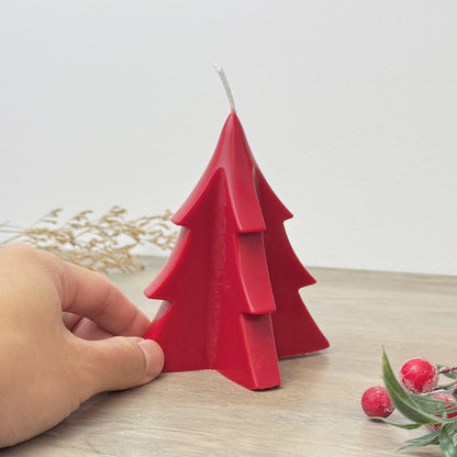 Red Christmas Tree Candle - Red Christmas Candle - Christmas Decoration