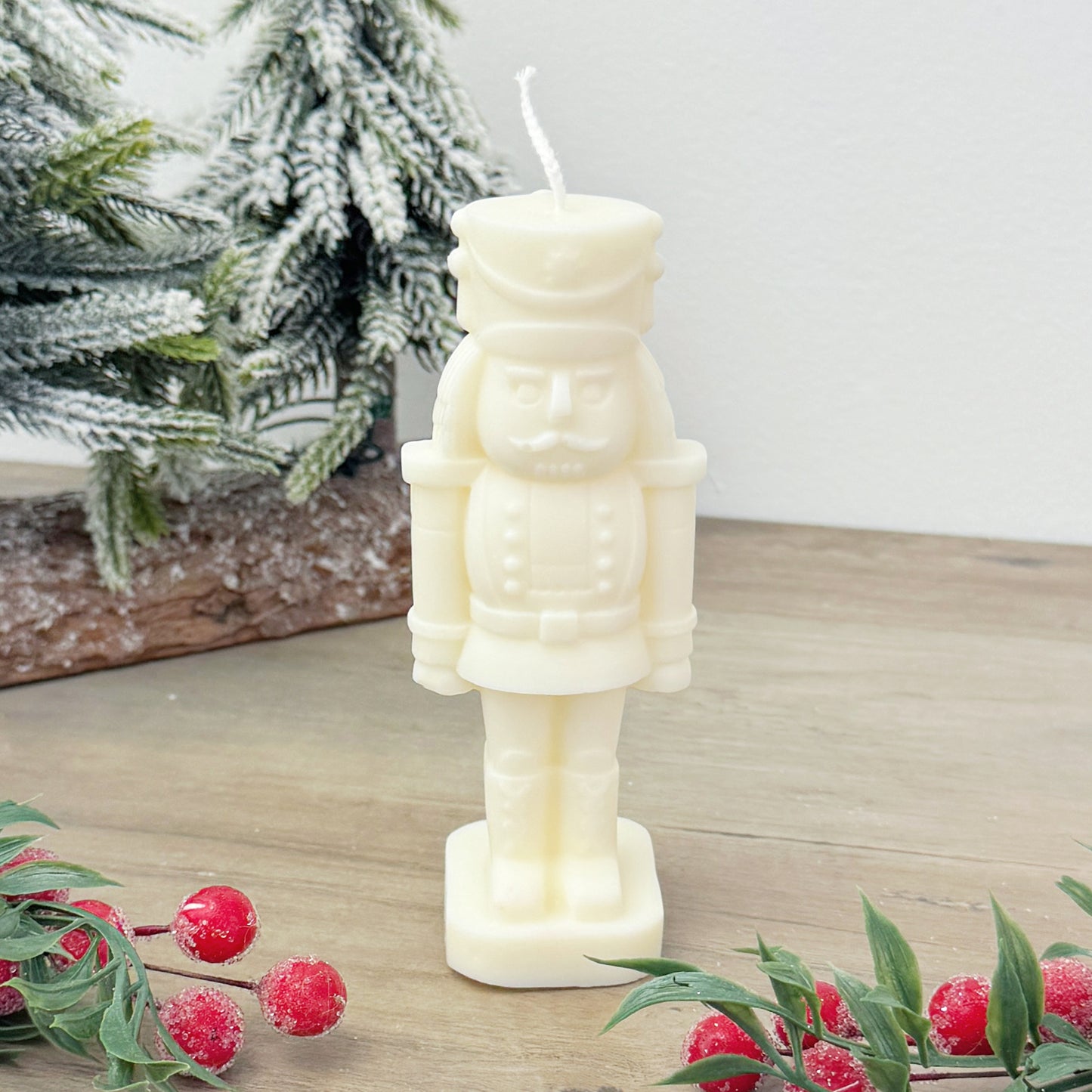 White Christmas Nutcracker Candle - White Nutcracker Christmas Decoration