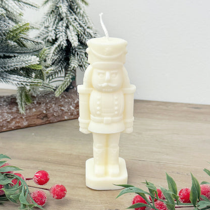 White Christmas Nutcracker Candle - White Nutcracker Christmas Decoration