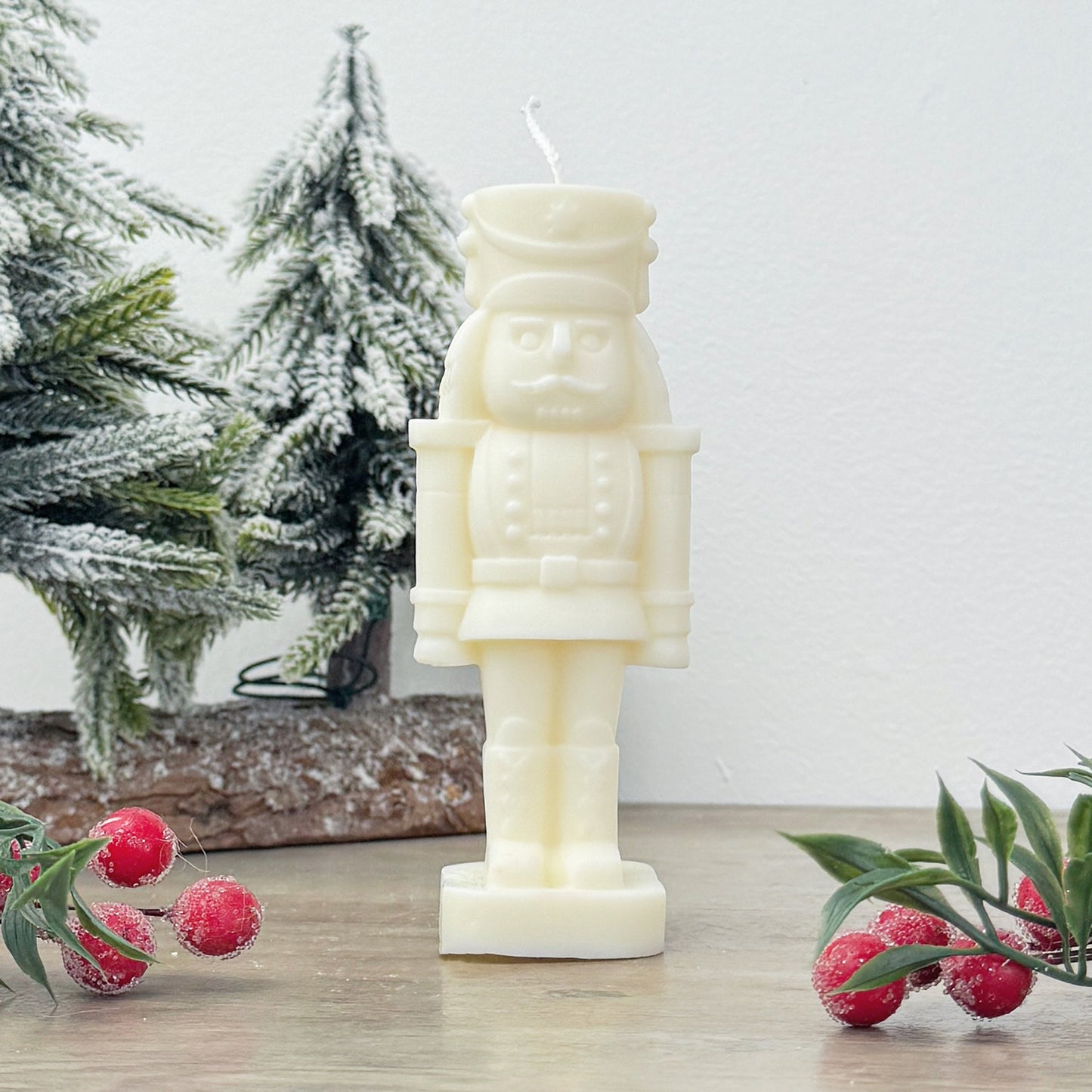 White Christmas Nutcracker Candle - White Nutcracker Christmas Decoration