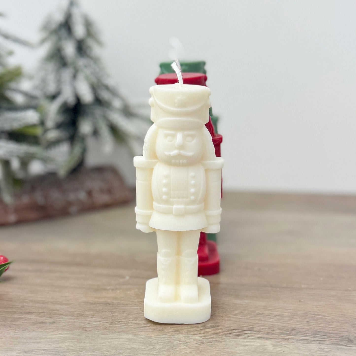 White Christmas Nutcracker Candle - White Nutcracker Christmas Decoration