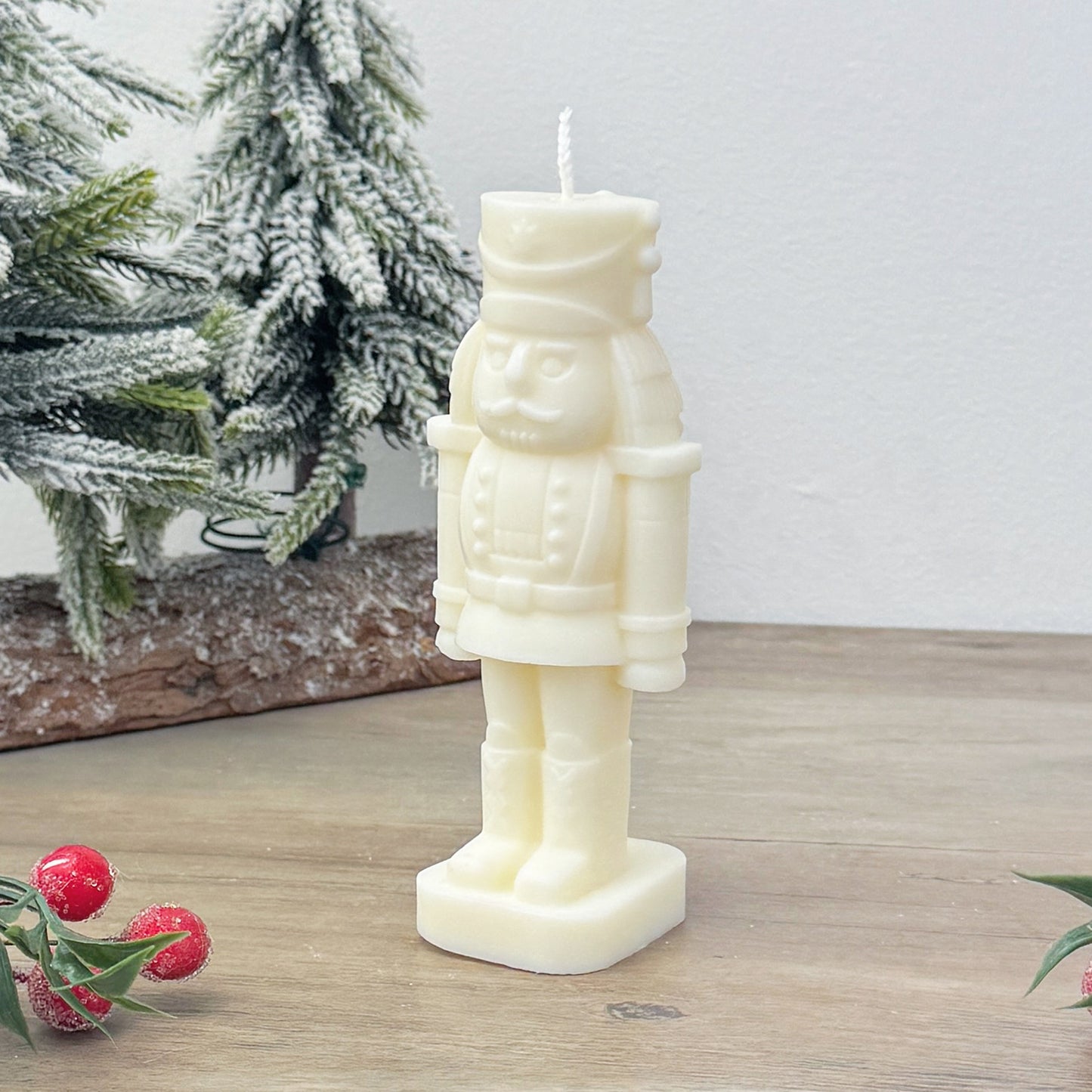 White Christmas Nutcracker Candle - White Nutcracker Christmas Decoration