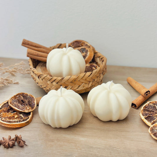 White Pumpkin Candle - Pumpkin Spice Candles - Halloween Decoration