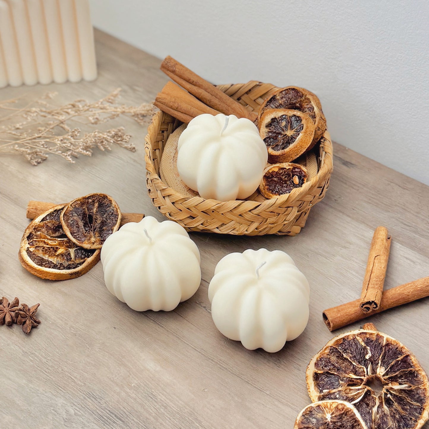 White Pumpkin Candle - Pumpkin Spice Candles - Halloween Decoration