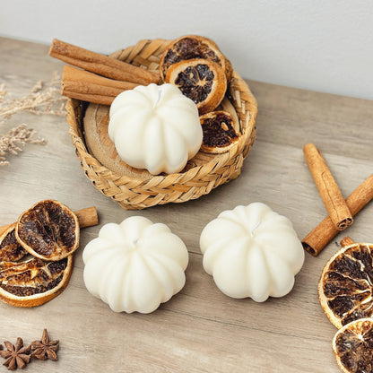 White Pumpkin Candle - Pumpkin Spice Candles - Halloween Decoration