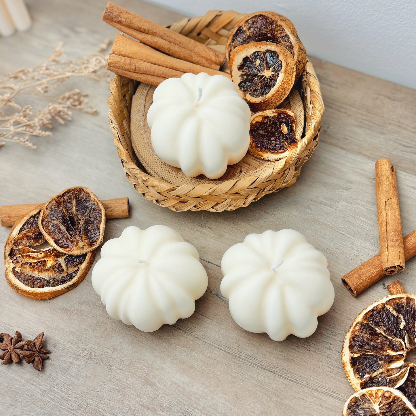 White Pumpkin Candle - Pumpkin Spice Candles - Halloween Decoration