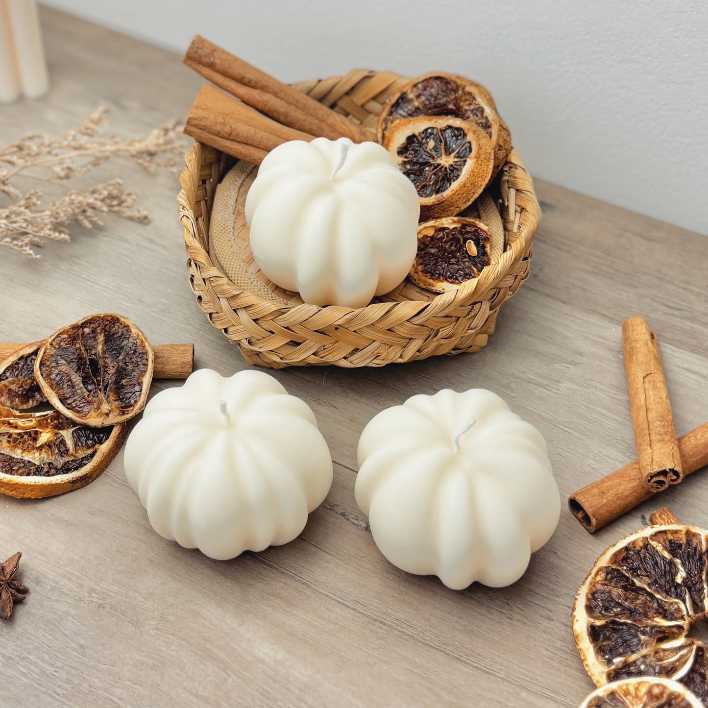 White Pumpkin Candle - Pumpkin Spice Candles - Halloween Decoration