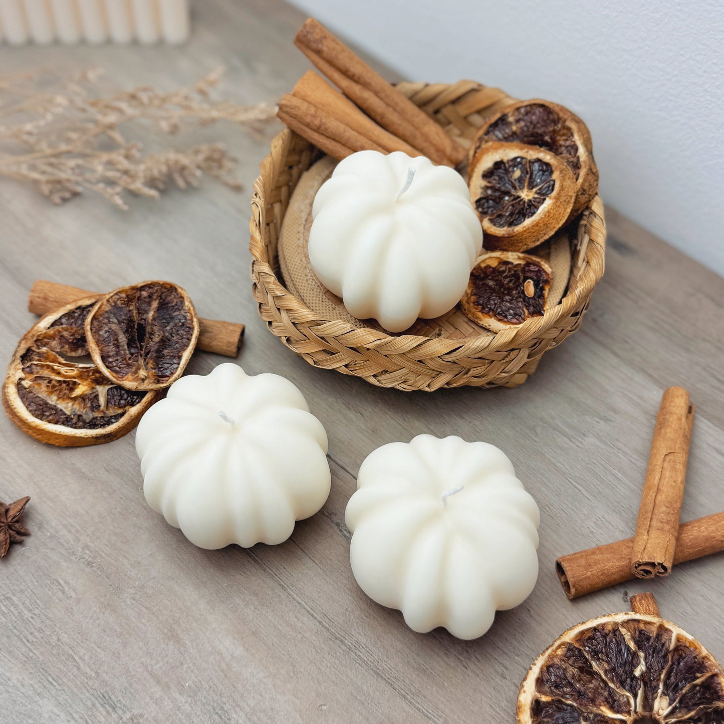 White Pumpkin Candle - Pumpkin Spice Candles - Halloween Decoration