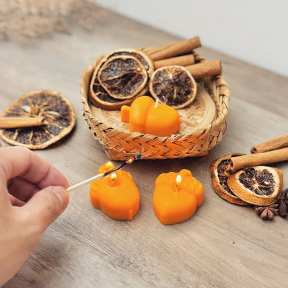 Orange Acorn Tea Light Candles - Autumn Acorn Candle - Autumn Decor