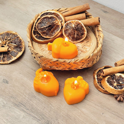 Orange Acorn Tea Light Candles - Autumn Acorn Candle - Autumn Decor