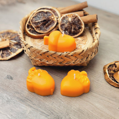 Orange Acorn Tea Light Candles - Autumn Acorn Candle - Autumn Decor