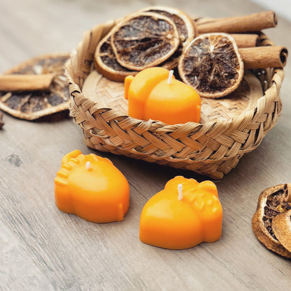 Orange Acorn Tea Light Candles - Autumn Acorn Candle - Autumn Decor