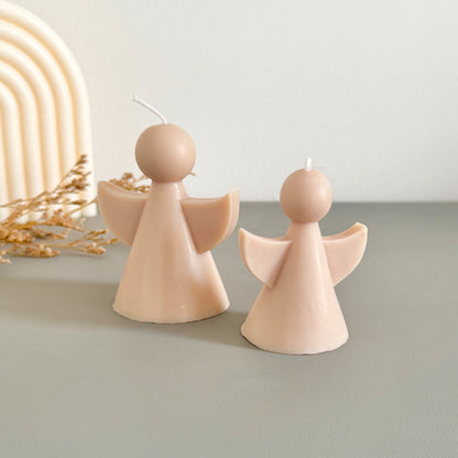 Beige Angel Shaped Candle - Angel Gifts - Remembrance Gift