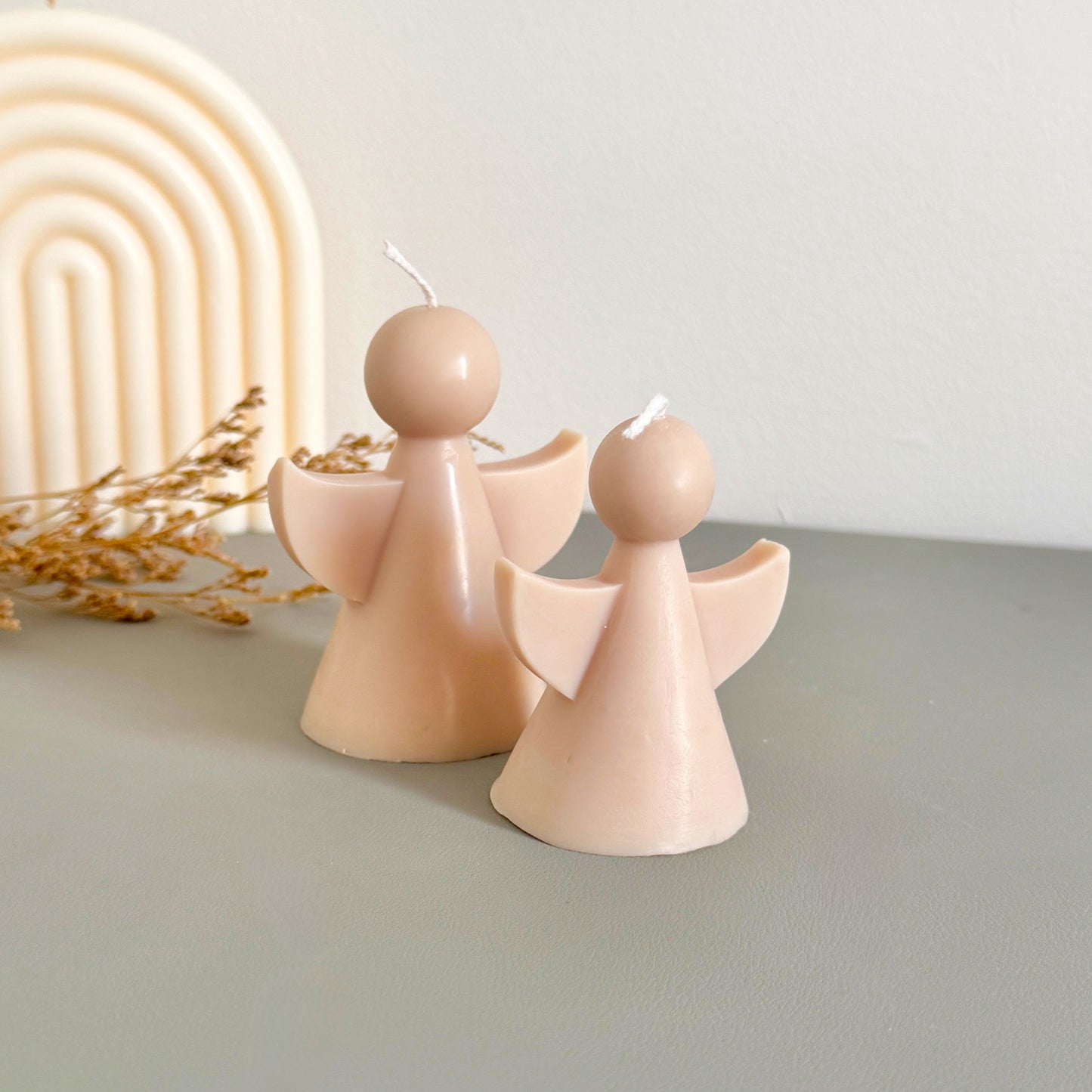 Beige Angel Shaped Candle - Angel Gifts - Remembrance Gift