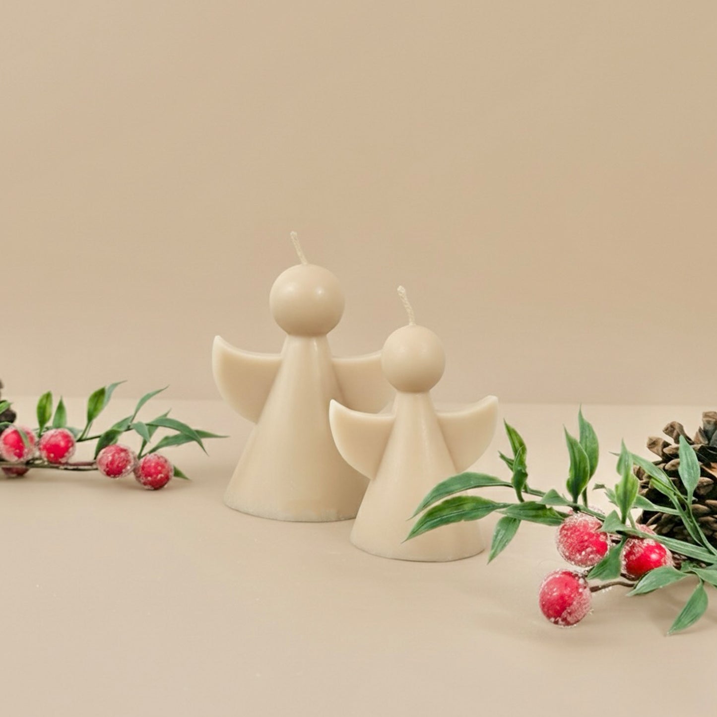 Beige Angel Shaped Candle - Angel Gifts - Remembrance Gift