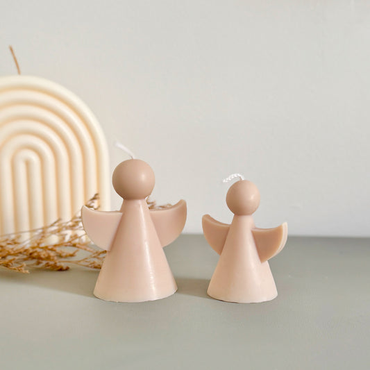 Beige Angel Shaped Candle - Angel Gifts - Remembrance Gift