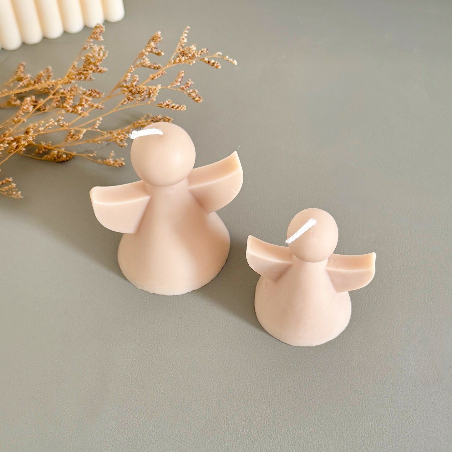 Beige Angel Shaped Candle - Angel Gifts - Remembrance Gift